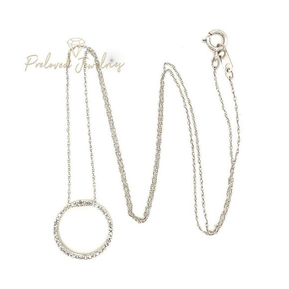 10k Diamond Eternity Pendant Necklace - Picture 4 of 10